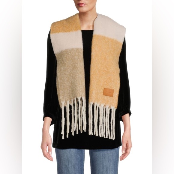 Vince Colorblock Fringed Alpaca Blend Scarf - Picture 2 of 8